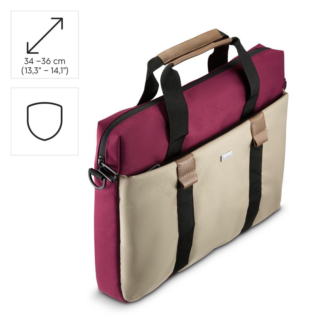 Hama Laptoptasche Notebooktasche für 34-36 cm (13,3 -14,1 Zoll), Trolleyband, Polyester, Laptopfach, Vordertasche Organizerstruktur