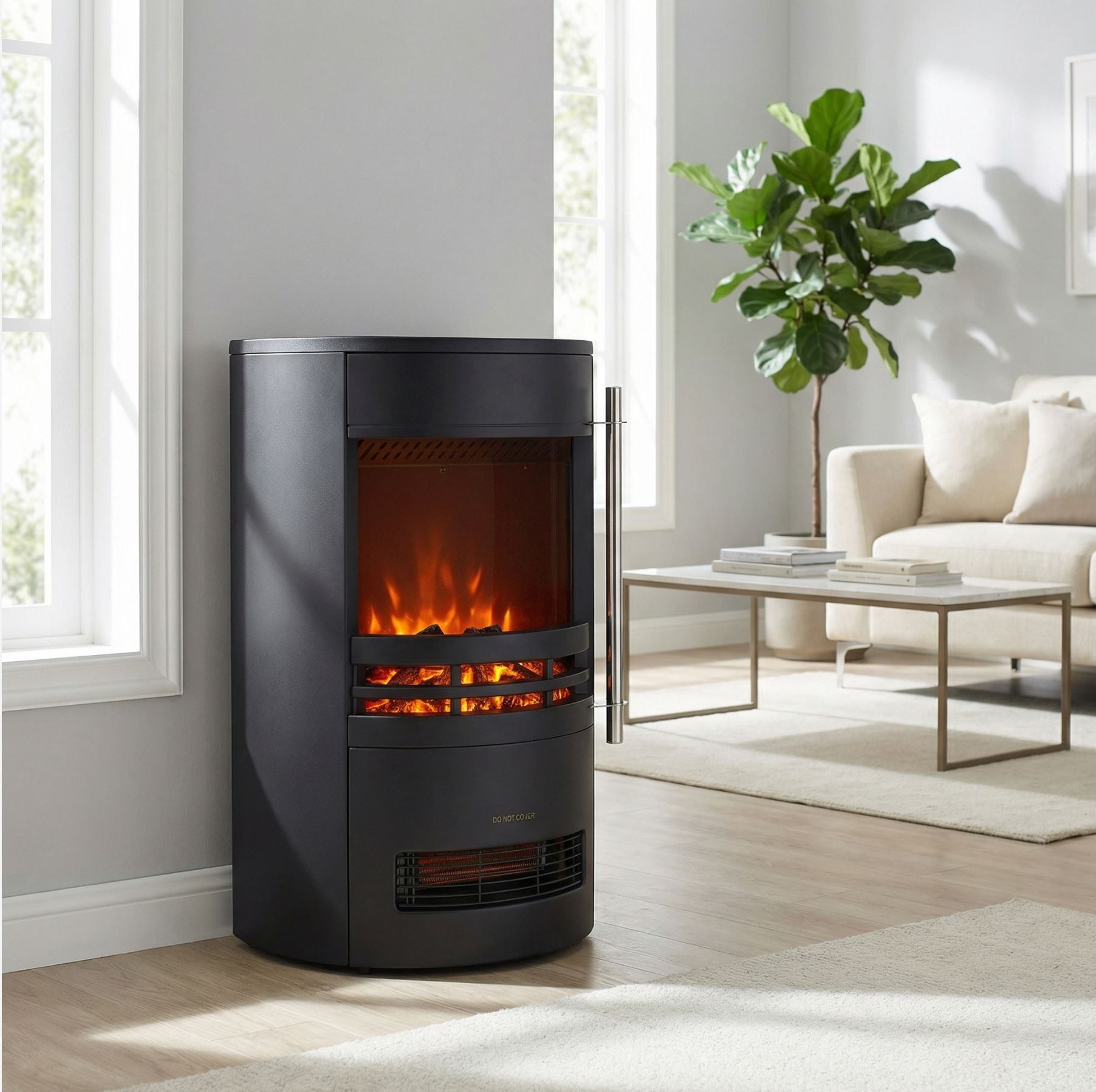 GLOW FIRE Elektrokamin Glow Fire Focus Elektrokamin LED Ofen, Elektrischer Kamin, Timer, Realistisches Flammenspiel, LED Feuer