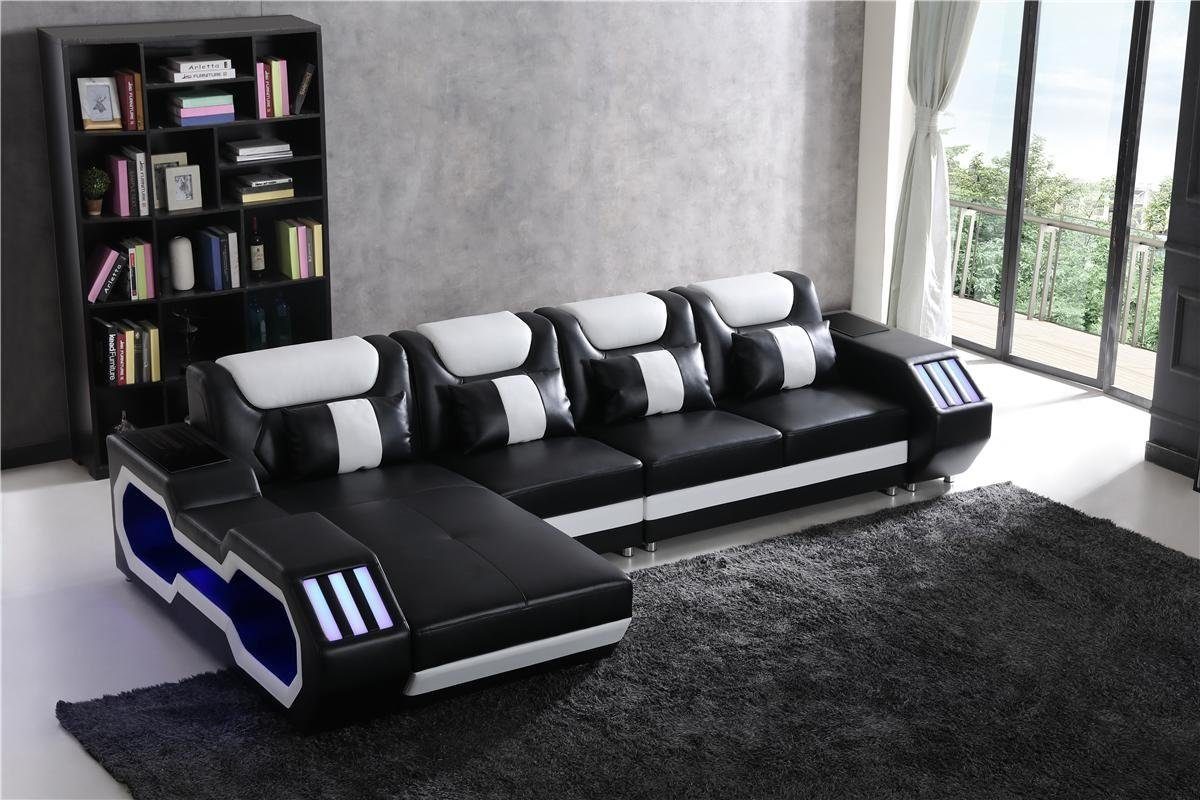 Relax Ecksofa Couchen Beleuchtet Sofas L Sofa Couch Form Wohnlandschaft Shape JVmoebel