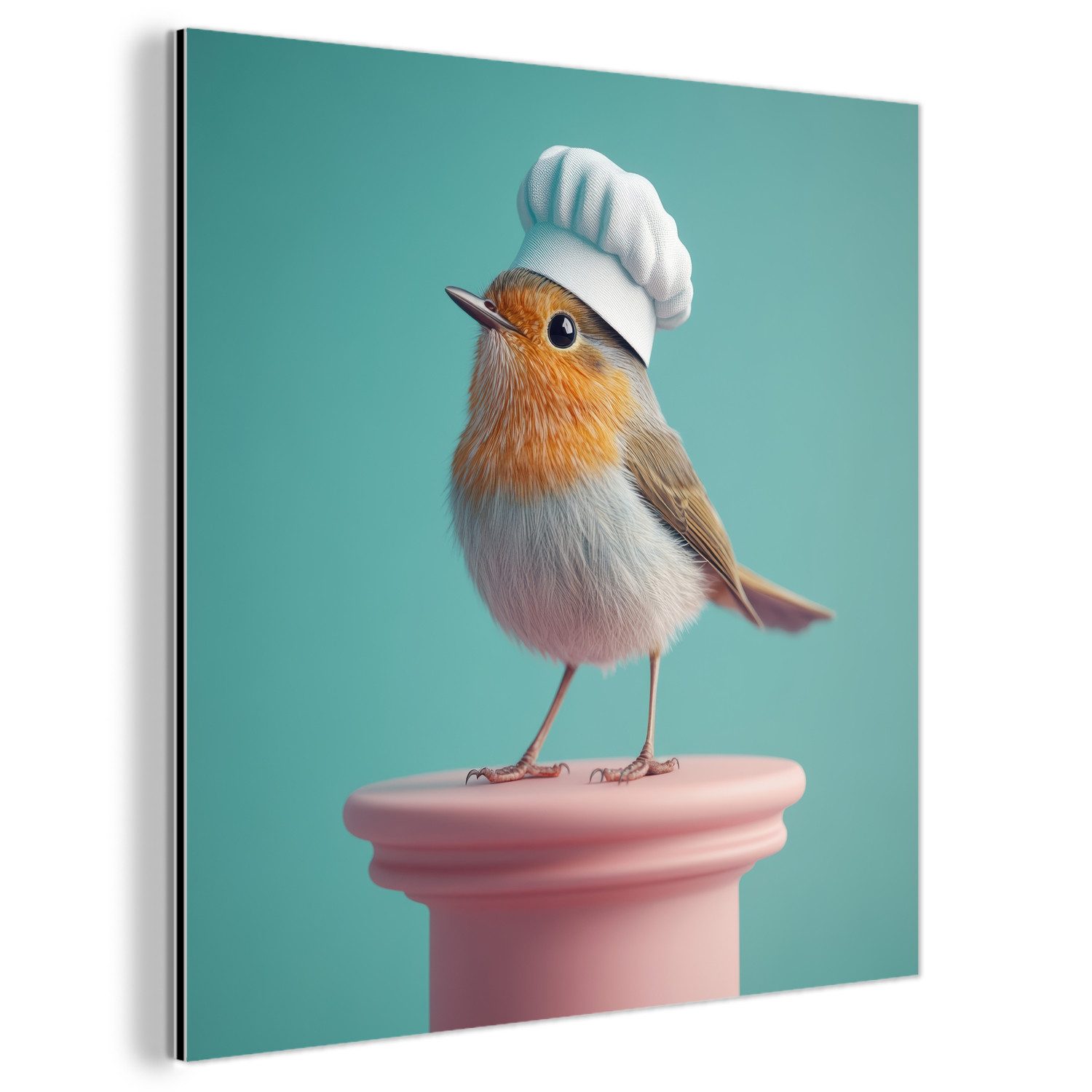 MuchoWow Metallbild Rotkehlchen - Vogel - günstig online kaufen