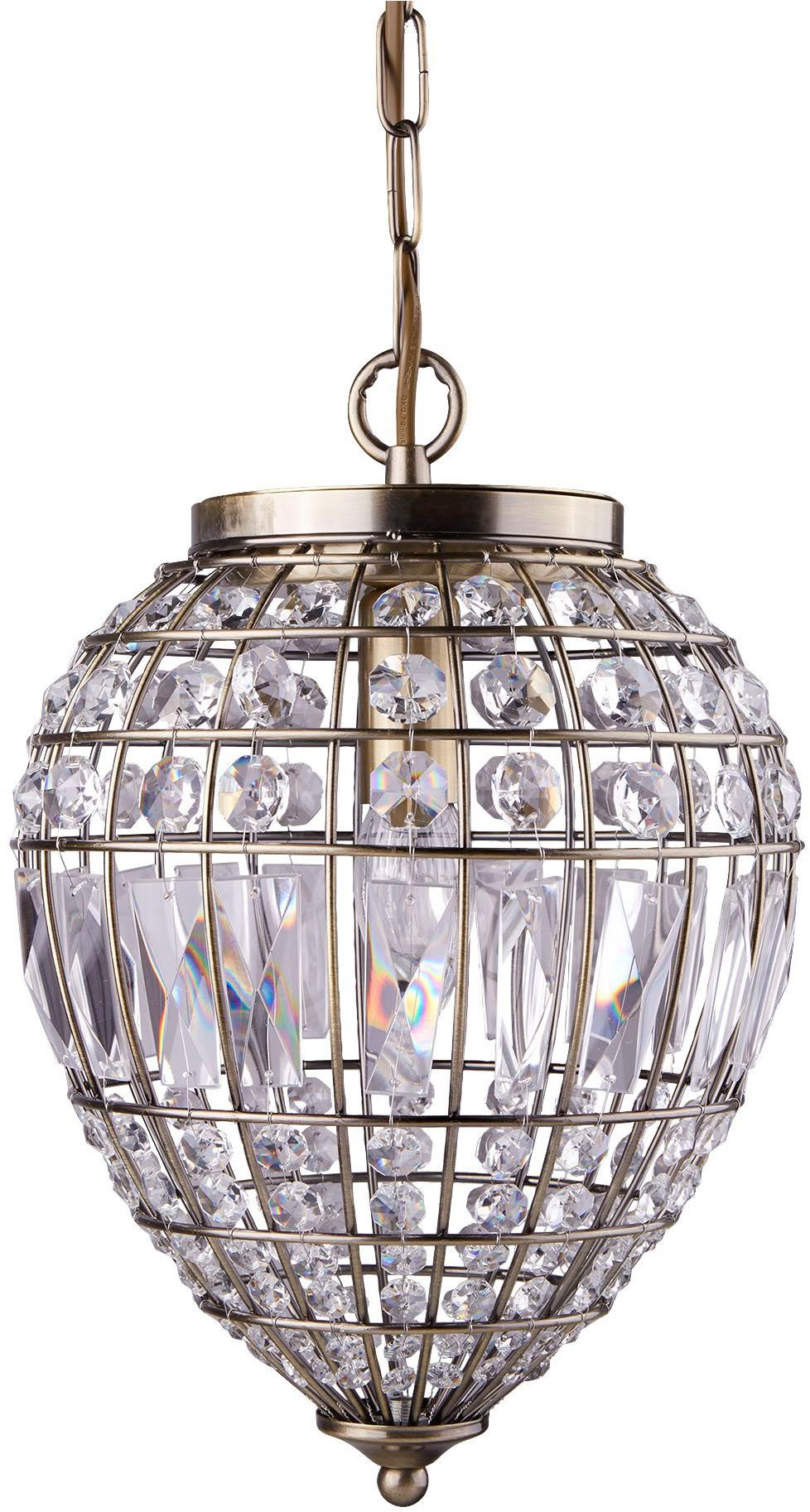 Searchlight Pendelleuchte Pineapple Pendelleuchte - Antikes Messing und Glas, ohne Leuchtmittel