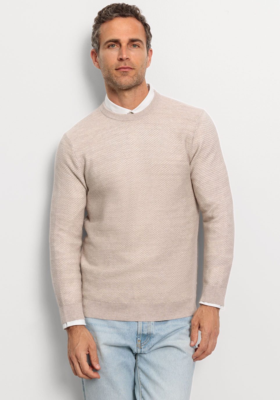 Rundhalspullover OLYMP Strick Casual