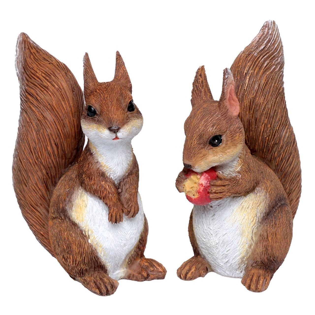 Dragimex Dekofigur Eichhörnchen Dekofigur 2er Set – Polyresin – Braun – 7,5 cm