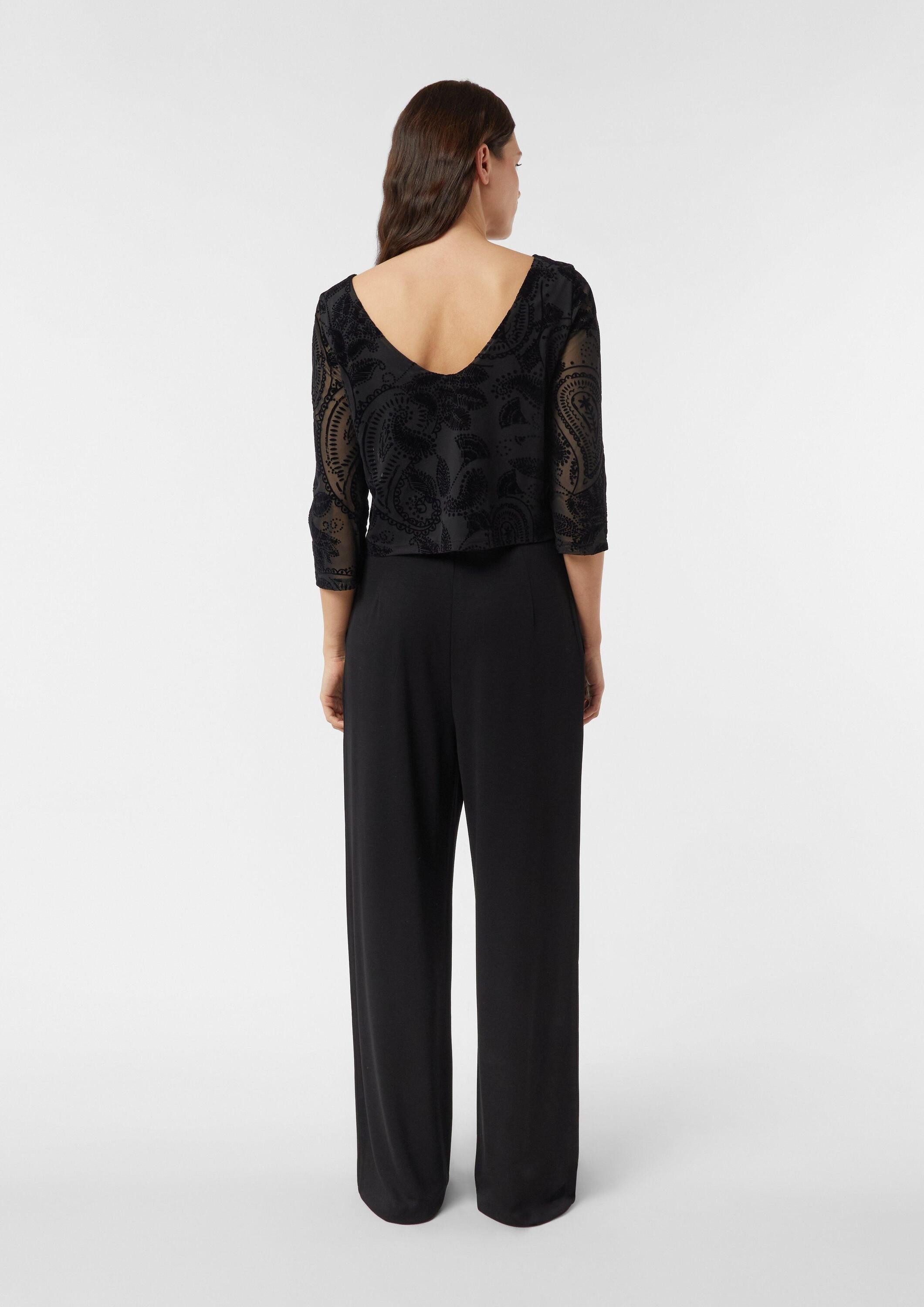 comma Jumpsuit Overall Jersey-Jumpsuit im Fabric Mix – Bild 3 von 5