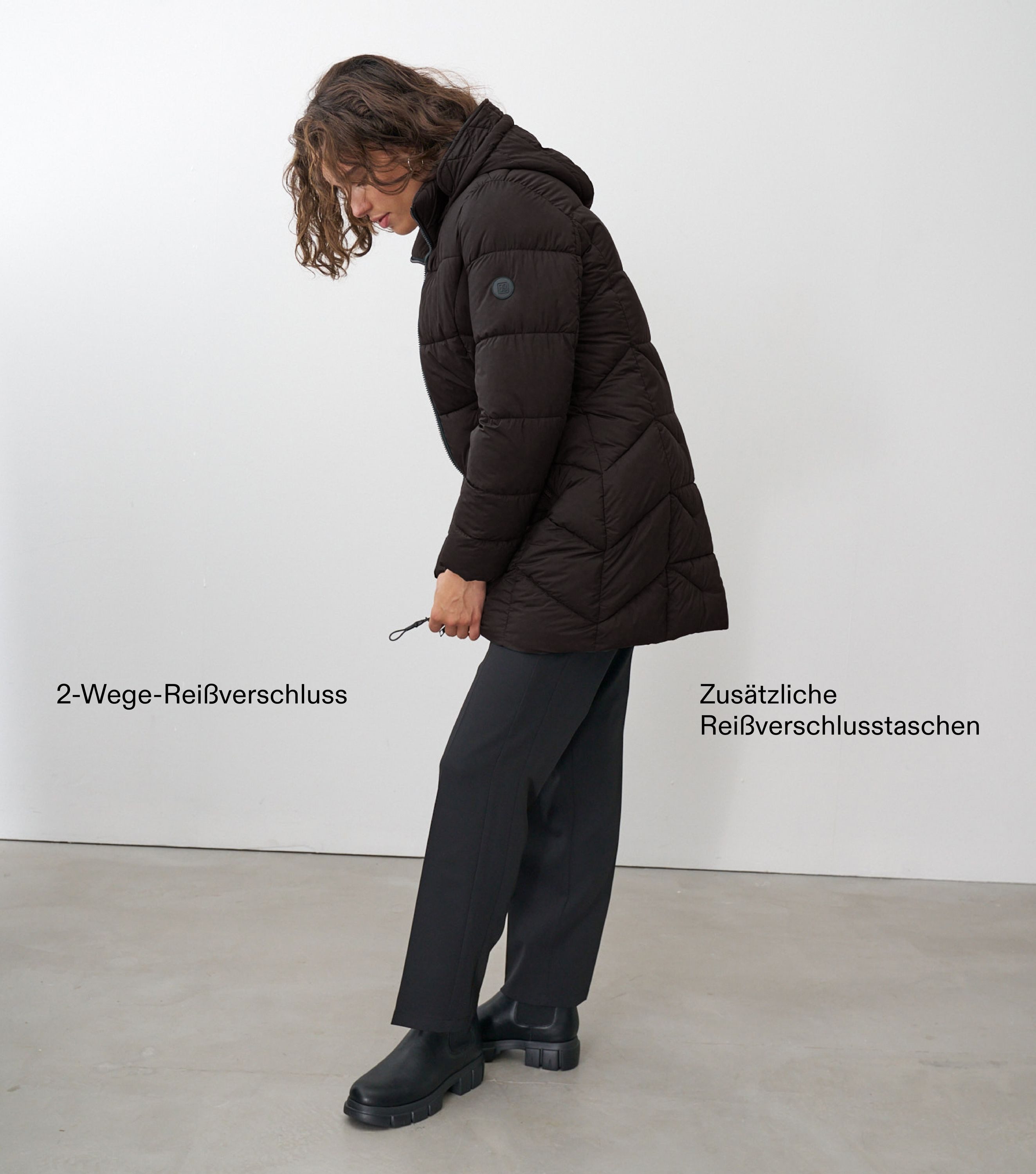 ONUA Winterjacke leichter Steppmantel oder Wintermantel mit abnehmbarer Kapuze