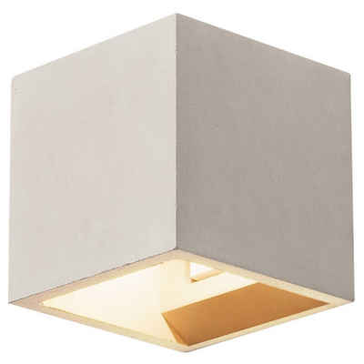 SLV Wandleuchte Solid Cube Wandleuchte, QT14, grau, max. 25W, keine Angabe, Leuchtmittel enthalten: Nein, warmweiss, Wandleuchte, Wandlampe, Wandlicht