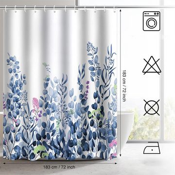 RefinedFlare Duschvorhang Wasserfester Duschvorhang mit blauer Eukalyptusblume (1-tlg)