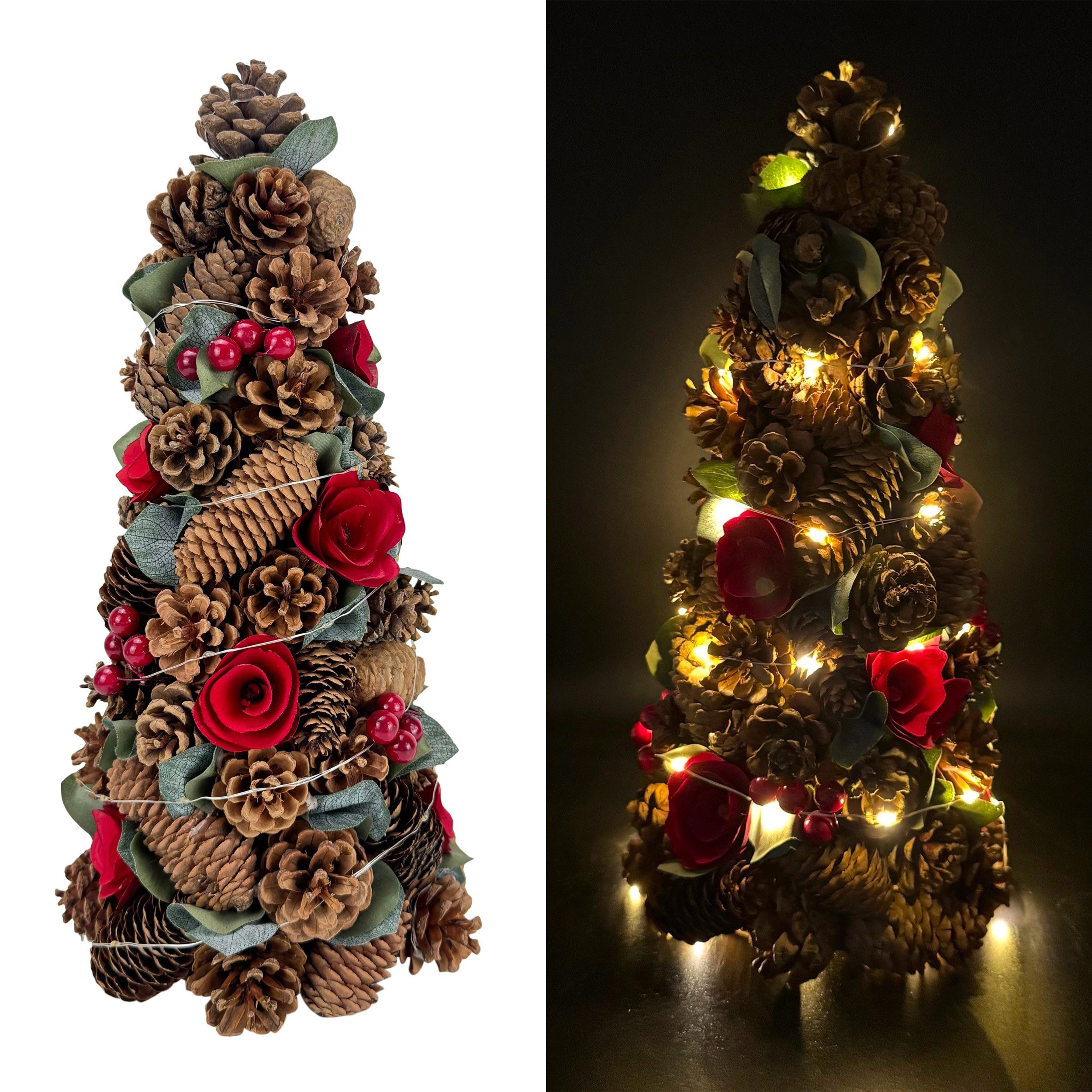 Online-Fuchs Weihnachtsfigur Deko Weihnachtsbaum mit LED-Lichterkette, Tann günstig online kaufen