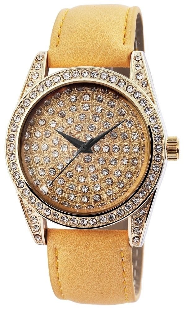 KingStar Quarzuhr 251504100015 King Star Damenuhr mit Lederimitationsarmband