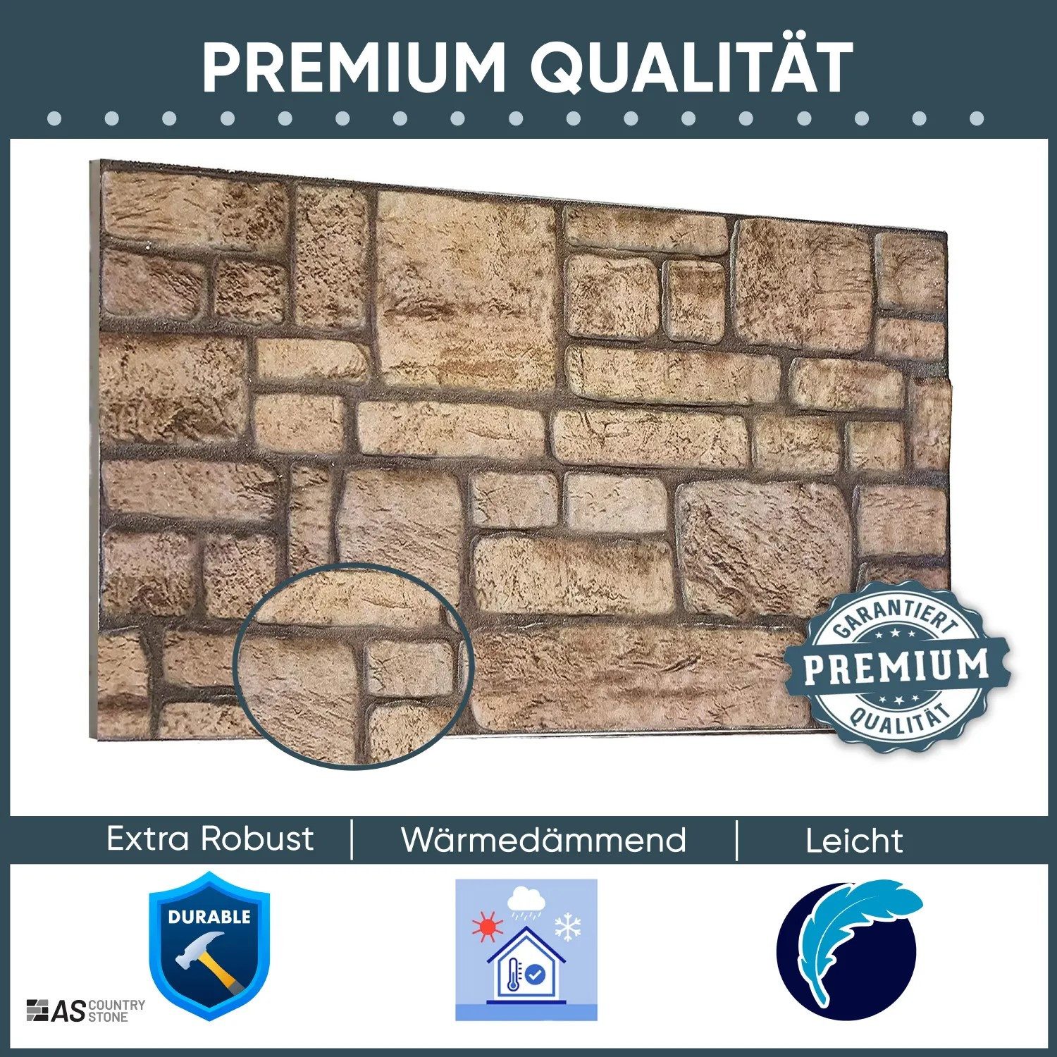 ASCountrystone Wandpaneel Natursteinoptik, BxL: 50,00x100,00 cm, günstig online kaufen