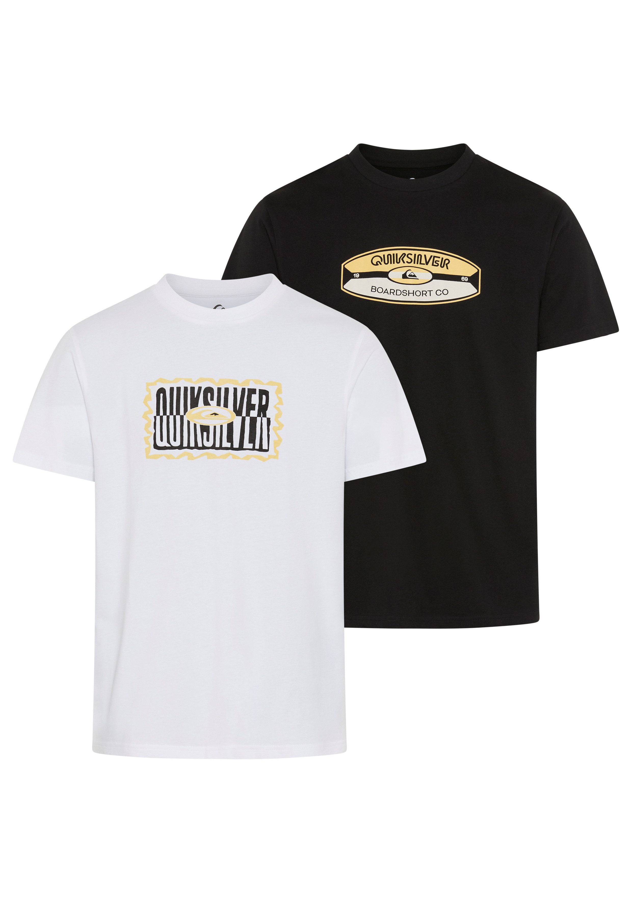 Quiksilver T-Shirt WAYBACK TWISTED TIDES SHORT SLEEVE PACK (2-tlg) 2er-Pack, Kurzarm-Design, Rundhalsausschnitt, aus Baumwolle