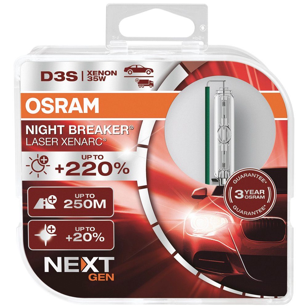 Osram OSRAM Leuchtmittel Xenon D3S KFZ-Ersatzleuchte 66340XNN-HCB Breaker® Laser Night Xenarc