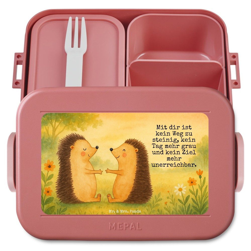 Mr. & Mrs. Panda Butterdose Igel Liebe Design, Lunchbox, Rot Pastell, Geschenk, Bento Box, Freund, Polypropylen lebensmittelecht, (Packung), Bentobox Lunchbox Vesperbox