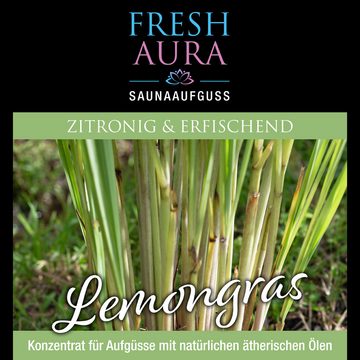 Fresh Aura Sauna-Aufgussset Saunaaufguss Lemongras mit natürlichen ätherischen Ölen (1-tlg) 100 ml Saunaufguss
