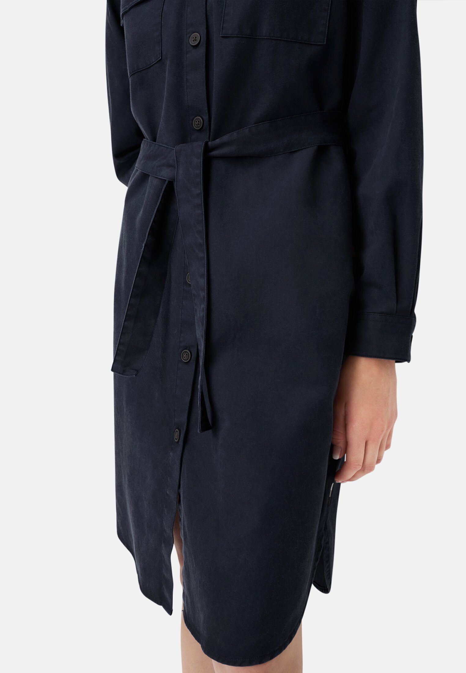camel active Blusenkleid mit Taillengürtel Langarm (1-tlg)