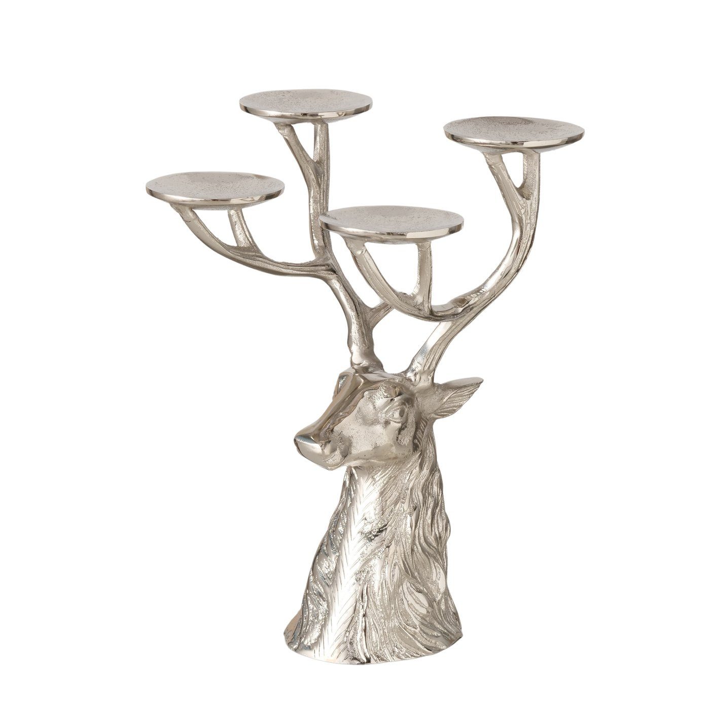 MF Торшеры Kerzenleuchter Russell Silber Hirsch Design Aluminium 4-flammig (1 St)