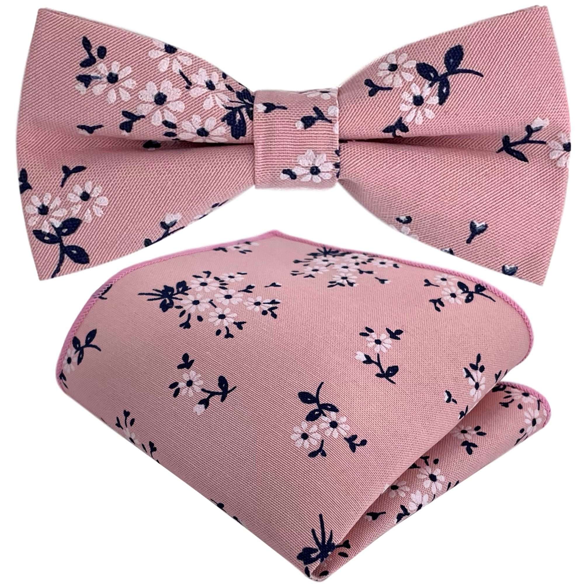 GASSANI Fliege Leinen-Fliege Herren-Schleife Retro Vintage Hochzeit z. Anzug (Set, 2-St., Hochzeitsfliege, Fliegenset, mit Einstecktuch, Bunt, Blumenfliege) Blümchen, Geblümt, Blumen, Floral, Rosen, Vor-Gebunden Verstellbar