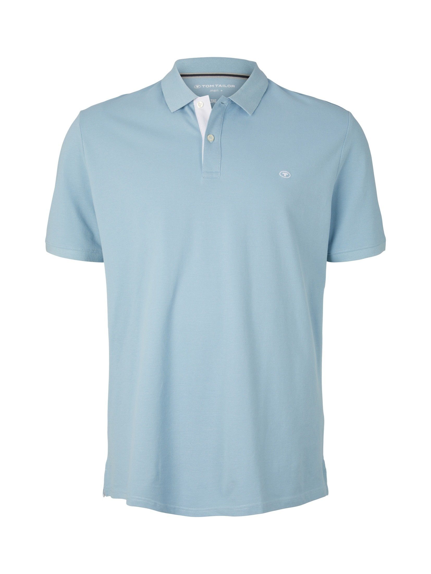 Poloshirt blue TOM TAILOR cloud PLUS Poloshirt mit Logoprint calm