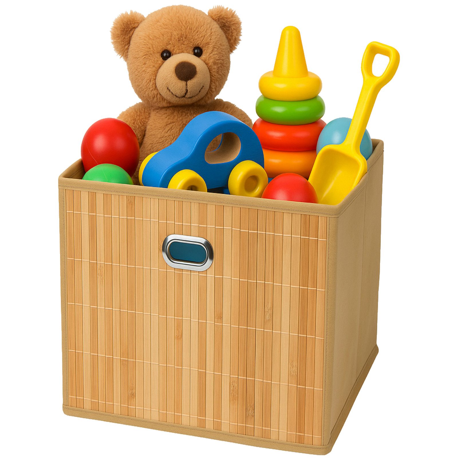 Koopman Aufbewahrungsbox Faltbox Bambus 31x31x31cm 1/2/4 er Set (1 St., Set), Bambus, Hellbraun, Regal, Faltbar, Aufbewahrungsbox