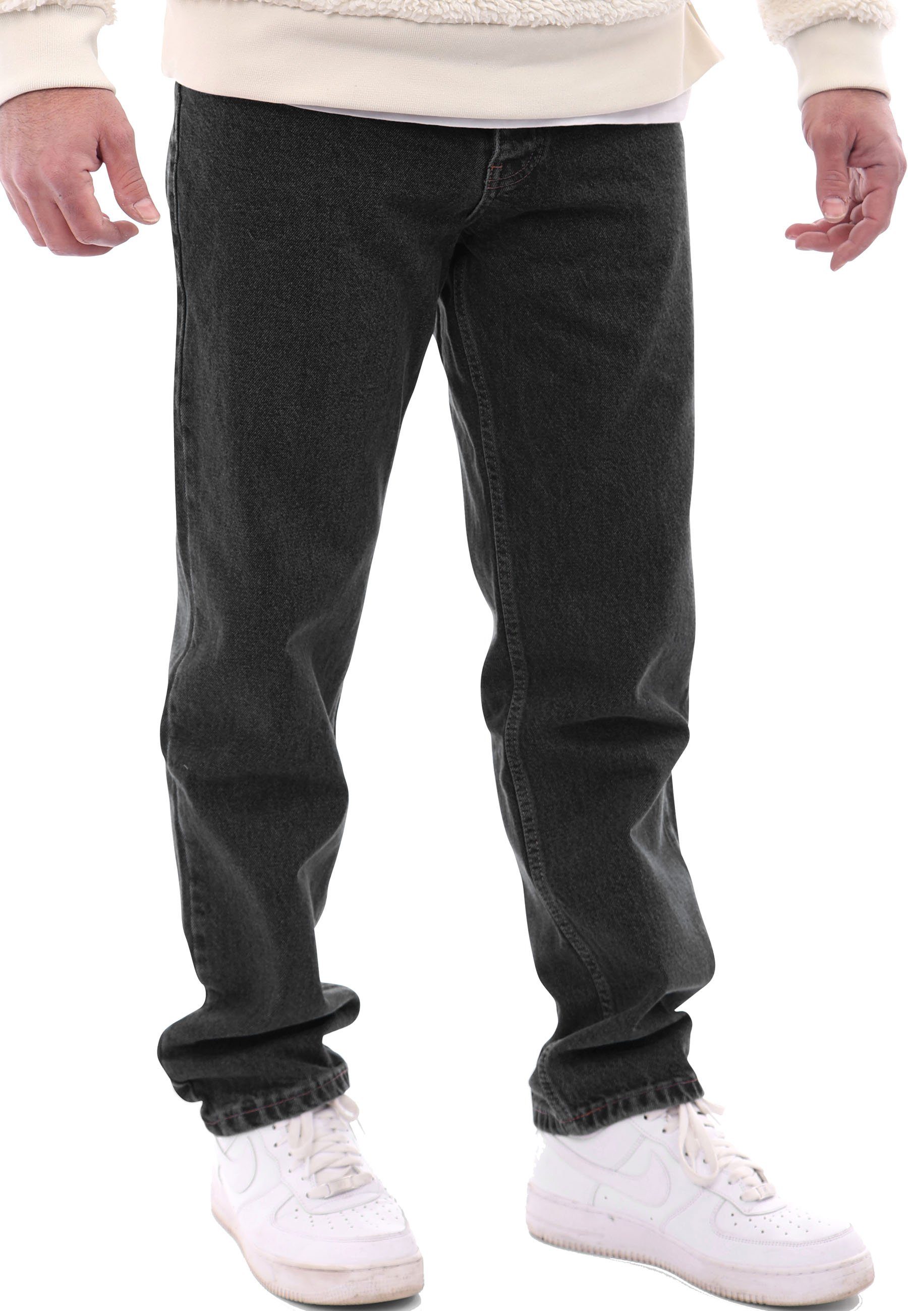 Herren Jeans Mit Weitem Bein - Loose Fit Freizeithose In Jeansoptik | Bequeme Schlupfhose Für Alltag & Training