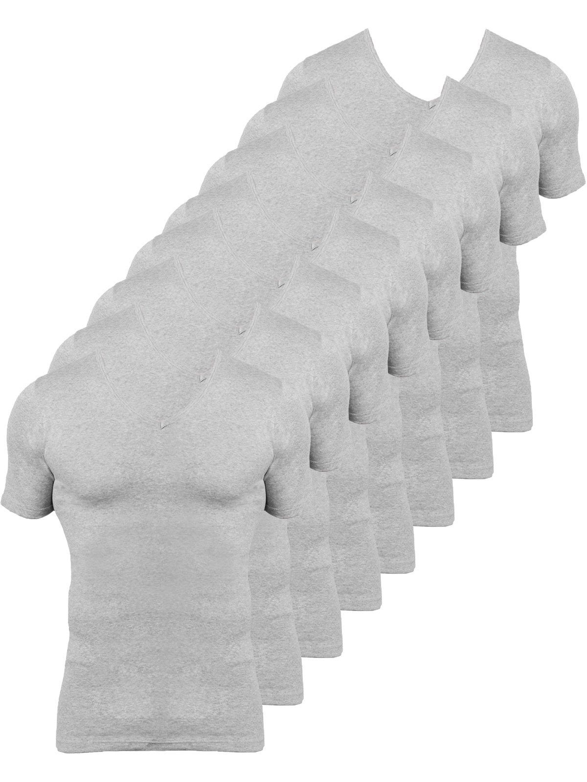 KUMPF Unterziehshirt 8er Sparpack Herren T-Shirt Bio Cotton (Spar-Set, 8-St) hohe Markenqualität steingrau-melange