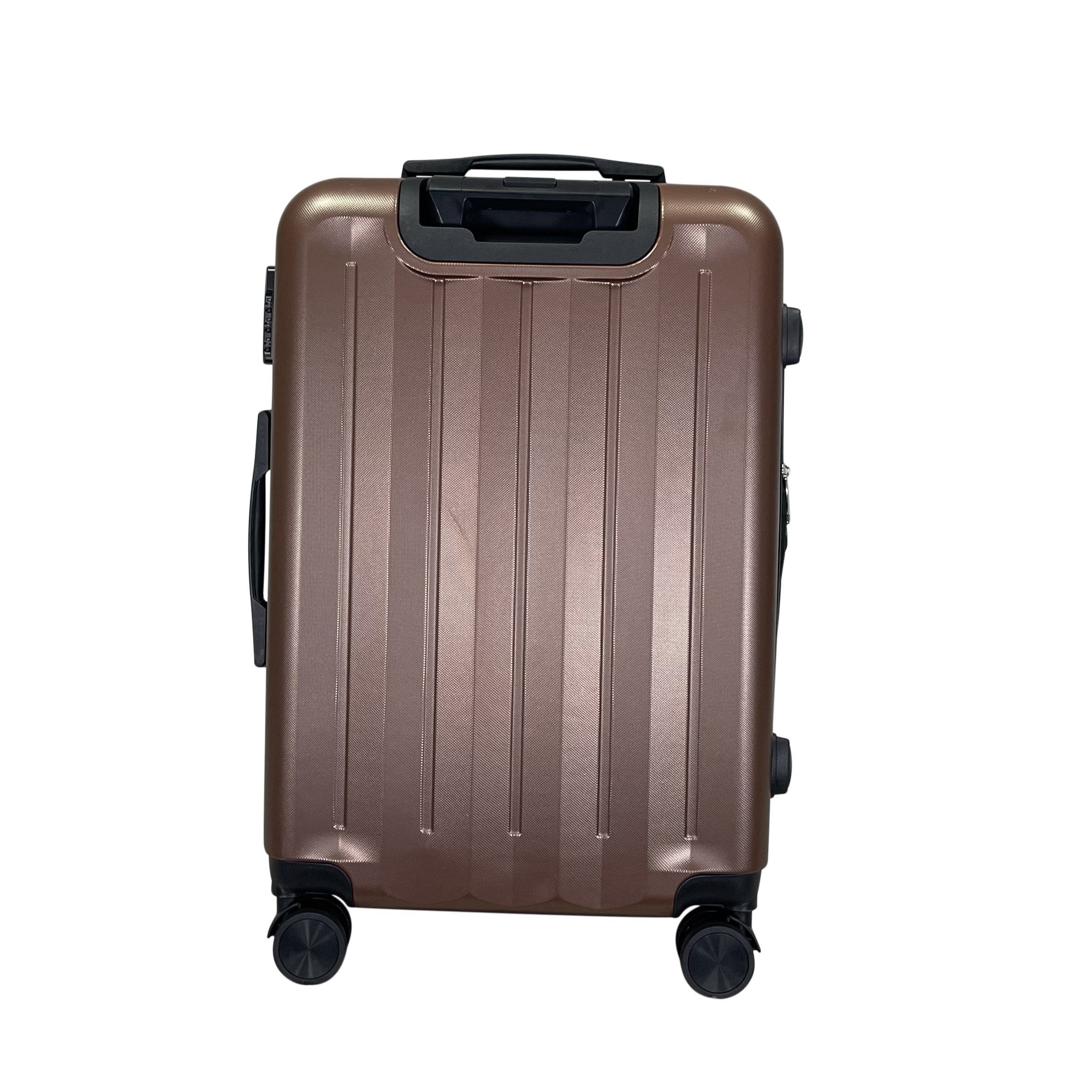 MTB Koffer Hartschalen ABS erweiterbar Kaffee (Handgepäck-Mittel-Groß-Set) Reisekoffer