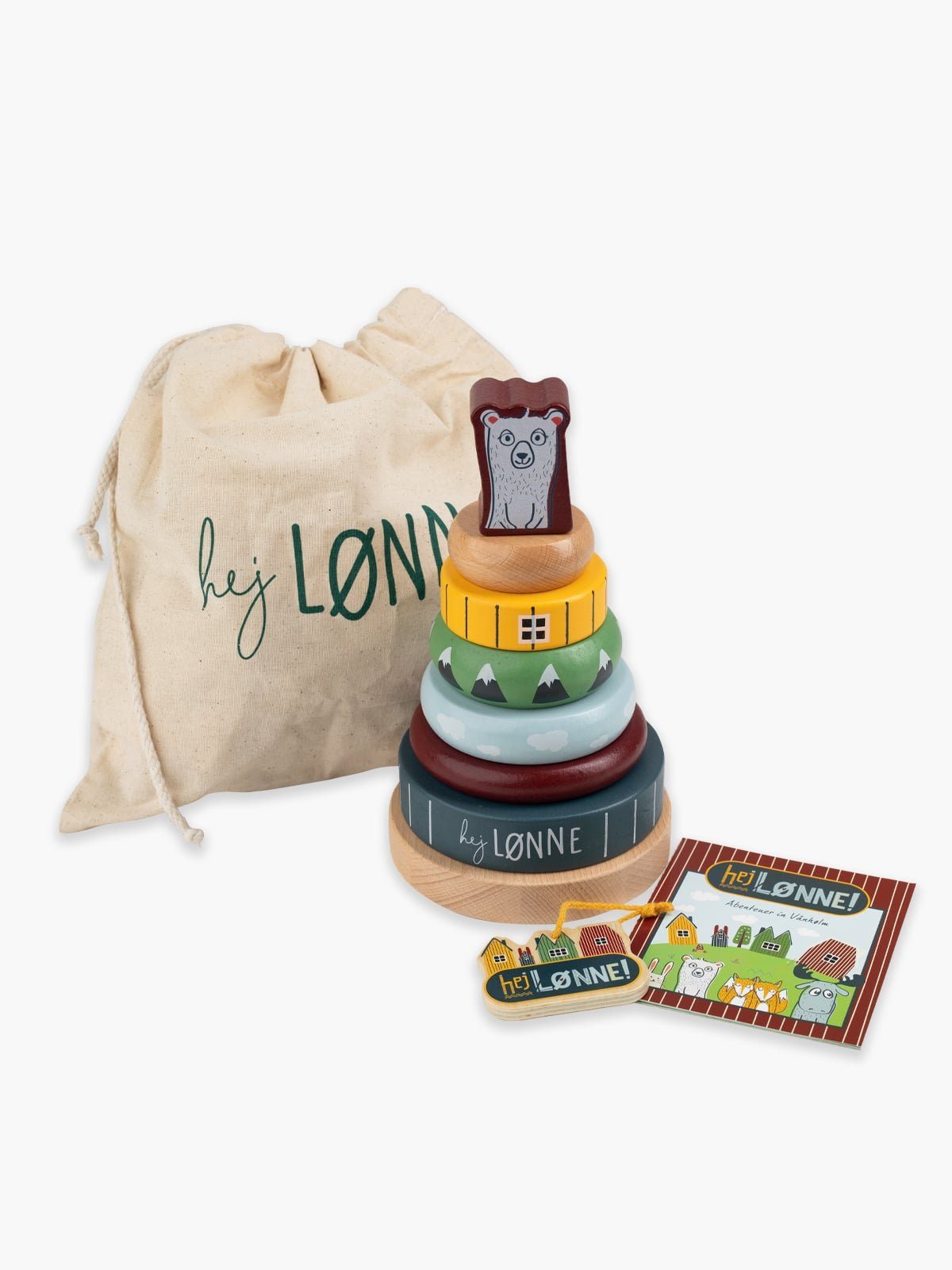 Hej Lønne Stapelspielzeug Stapelturm Ringe Kinder Spielzeug, Lernspielzeug mit 7 Steckteilen - ideal für die Entwicklung der Feinmotorik und Hand-Augen-Koordination