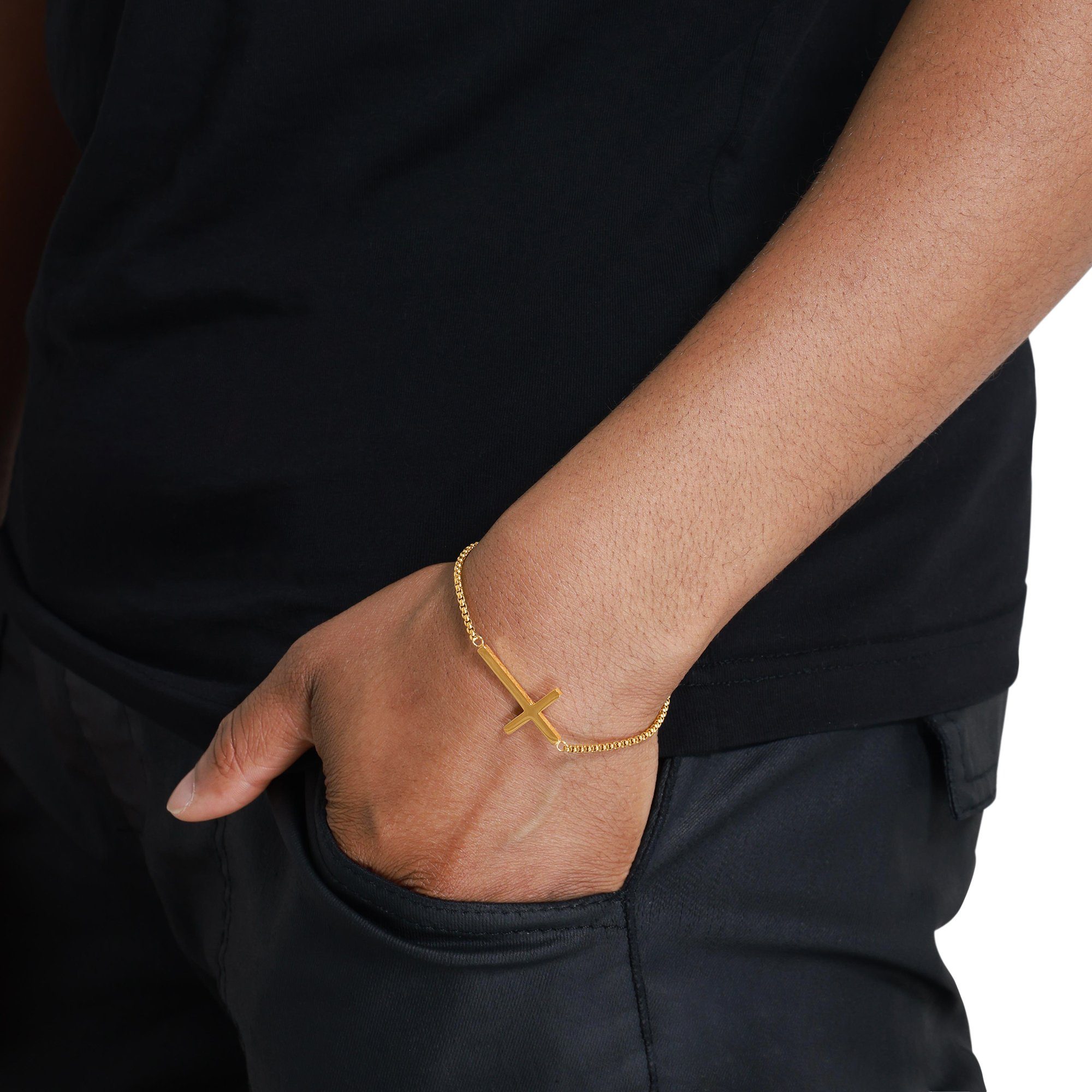 Heideman Armband Evan goldfarben Männer Armkette Geschenkverpackung), inkl. für (Armband