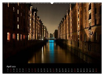 CALVENDO Wandkalender Hamburgs Nächte (Premium, hochwertiger DIN A2 Wandkalender 2023, Kunstdruck in Hochglanz)