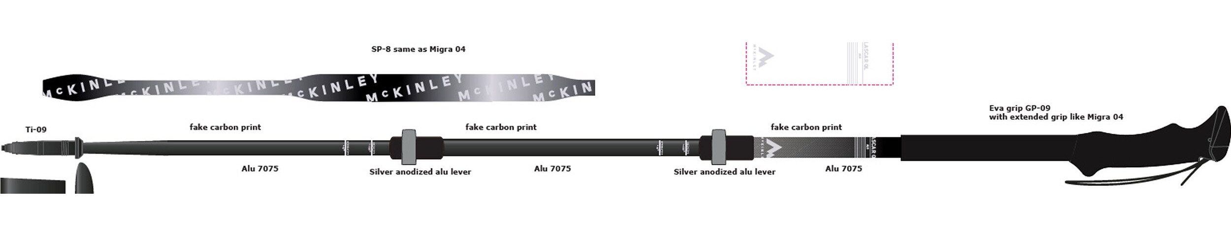 Wanderstöcke Wander-Stock Lascar QL BLACK/GREY LIGHT