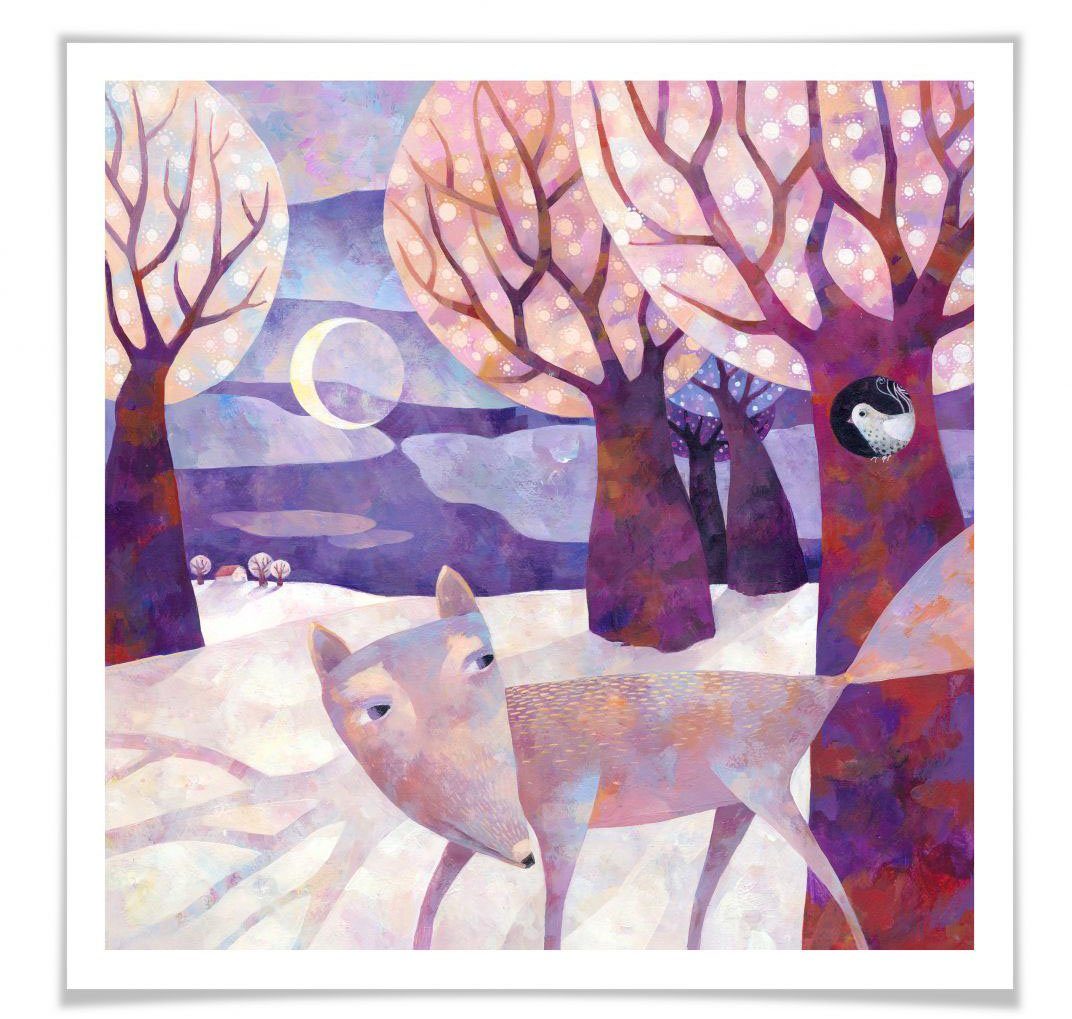 Wall-Art Poster Wandbild, Wandposter Märchen Landschaft Bild, (1 St), Poster, Wandbilder Winterwald