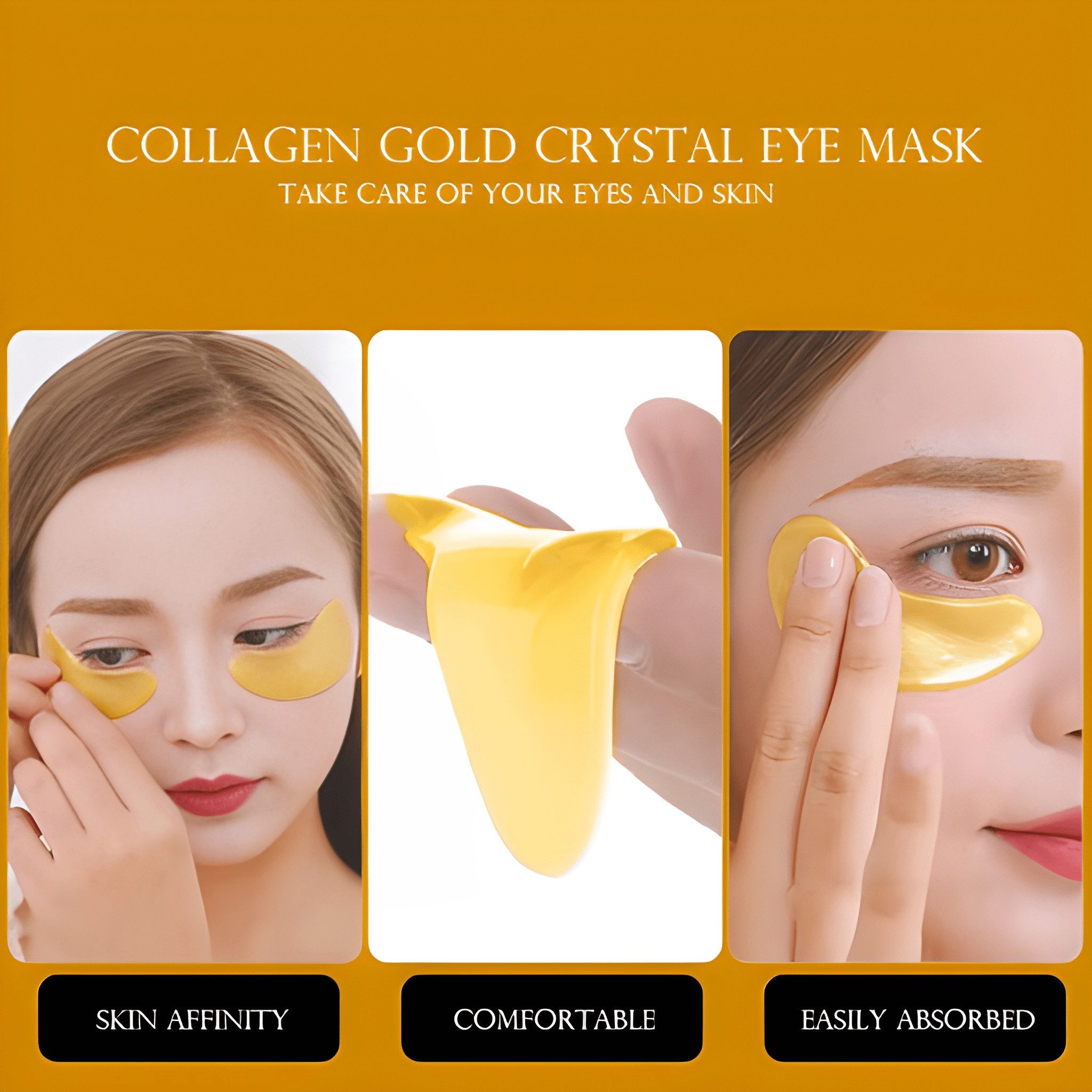 Athlix Gesichtsmaske 50 Paar Kollagen Augen Maske Hautpflege Anti-Aging Feuchtigkeit, 50-tlg., 50 Paar (100 Pads), Gel-Augenpads, Sanfte Pflege