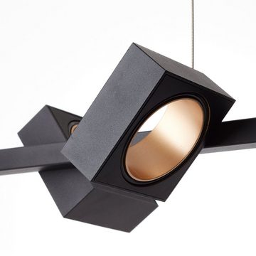 Brilliant Pendelleuchte Dillard, Dillard LED Pendelleuchte 5flg schwarz gold, Aluminium, 5x LED integri