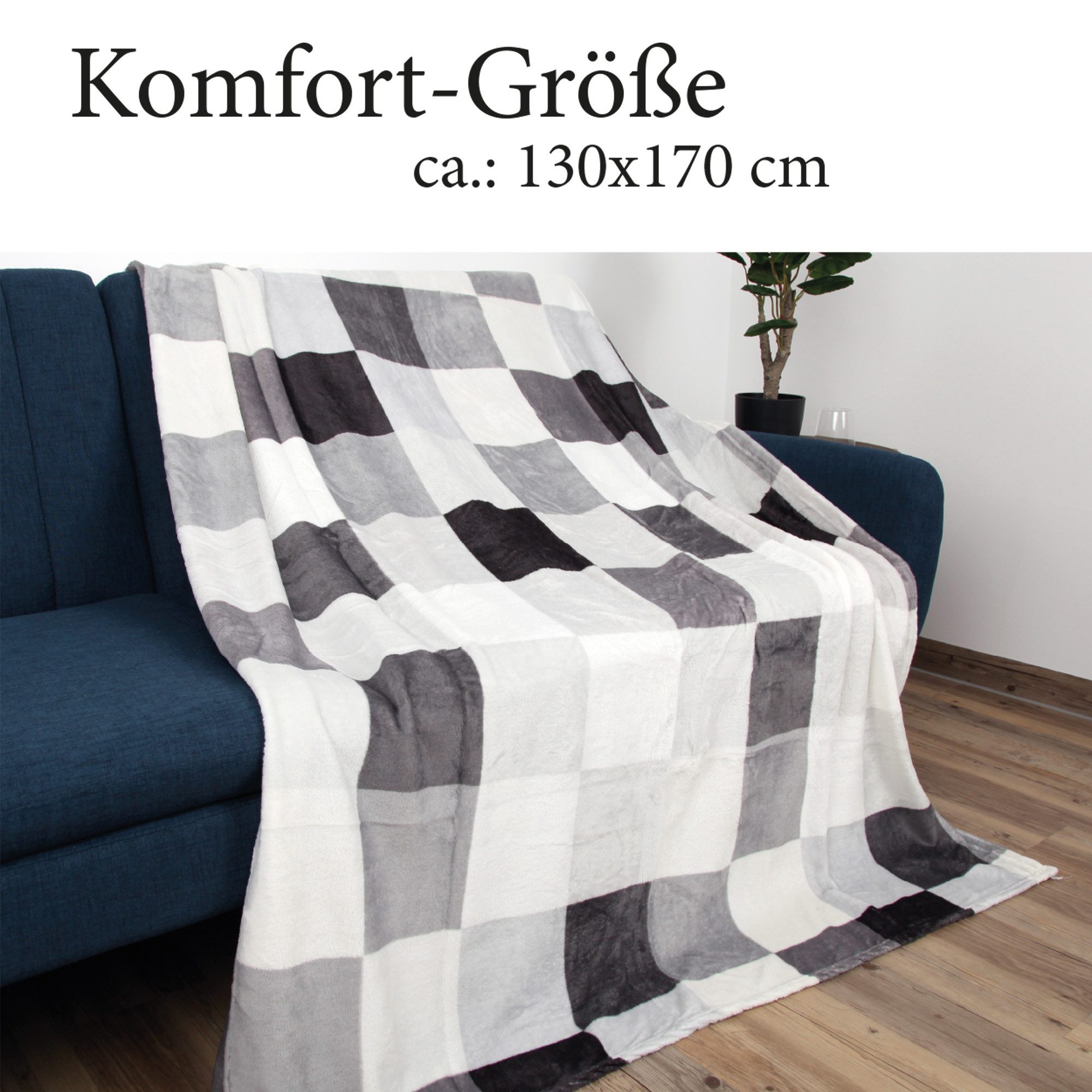 Wohndecke "Soft Touch" 130x170cm, Bestlivings, Flanelldecke, Mikrofaser Supersoft, Polyester, 40°C maschinenwaschbar – Bild 2 von 5