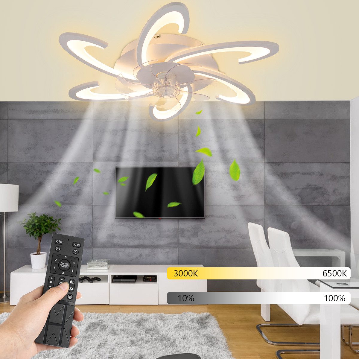 OULENBIYAR Deckenleuchte Leise Deckenventilator mit Beleuchtung, günstig online kaufen
