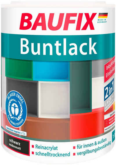Baufix Acryl-Buntlack »Buntlack seidenmatt«, 1 Liter, schwarz