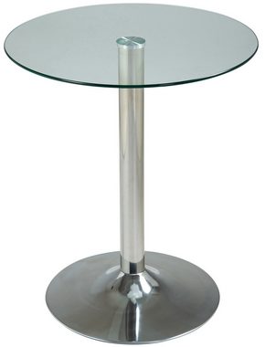 CLP Beistelltisch Glastisch, Durchmesser 60 cm, mit Metallgestell