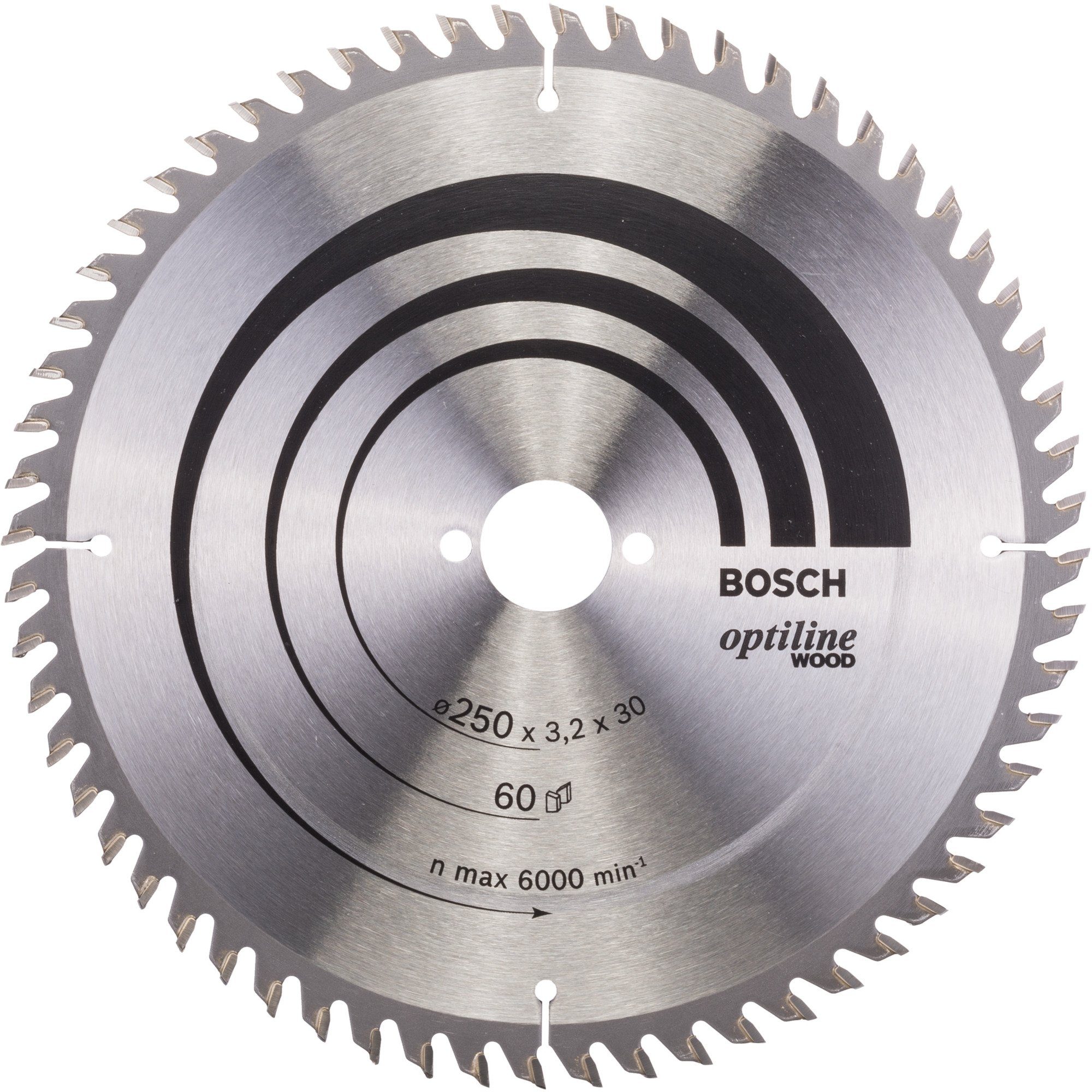Kreissägeblatt Bosch mm Ø, 250 Ø Wood, Optiline Professional BOSCH Maße: Sägeblatt