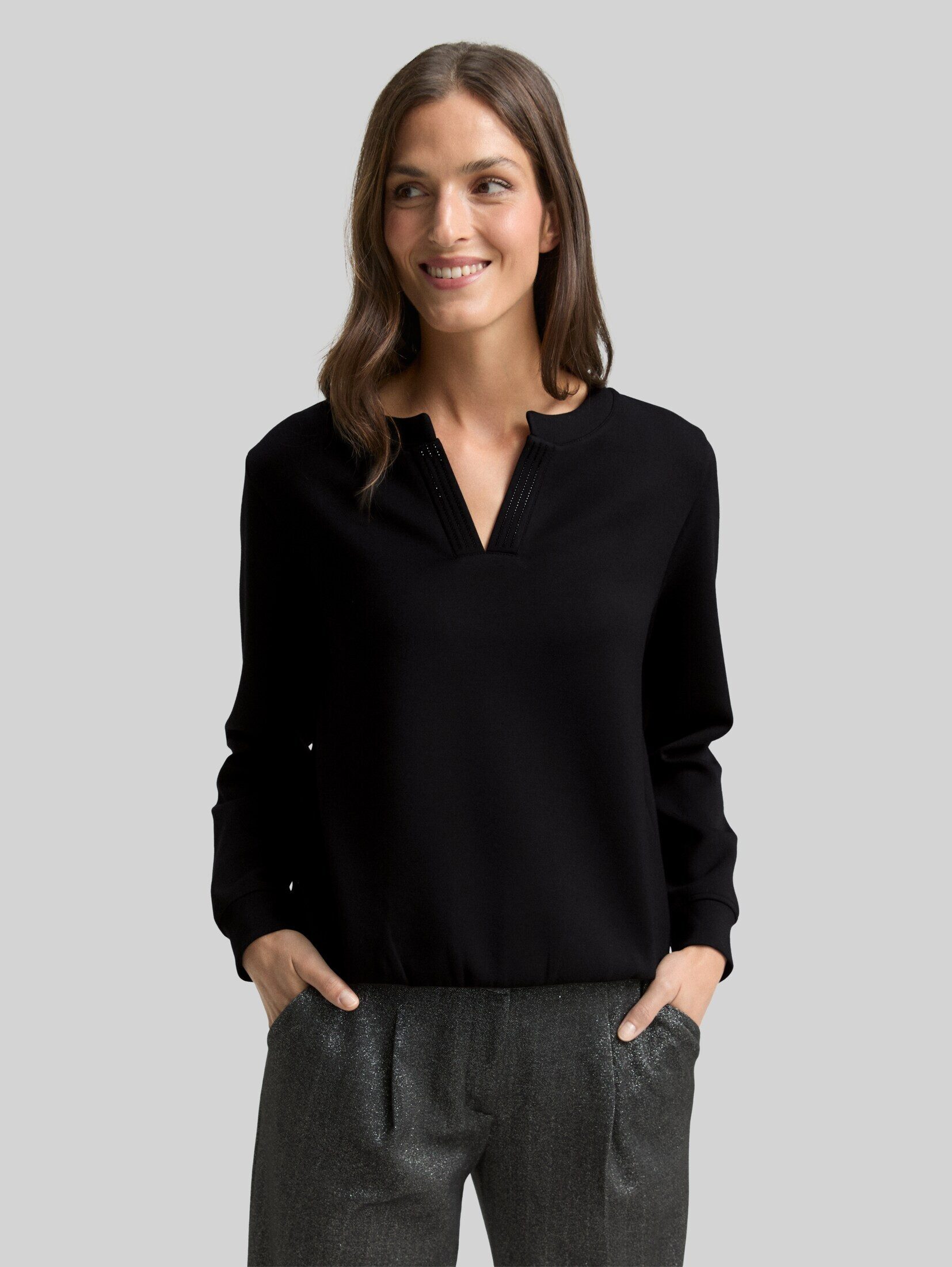 TOM TAILOR Sweatshirt Strick & Sweatshirts Scuba Sweatshirt mit Strasssteinen