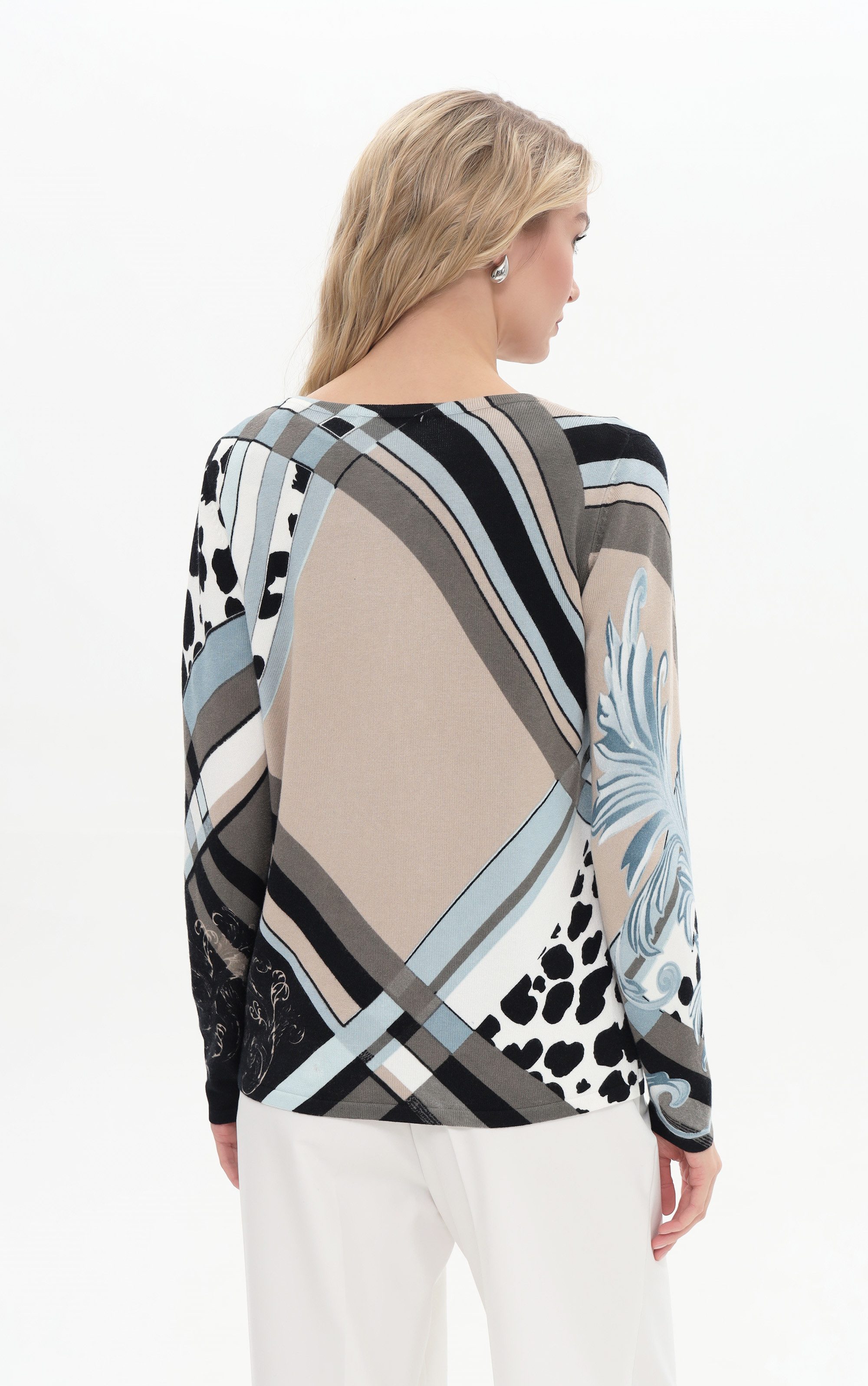 Passioni 2-in-1-Strickjacke im Karomuster-Mix (2-tlg) – Bild 3 von 4