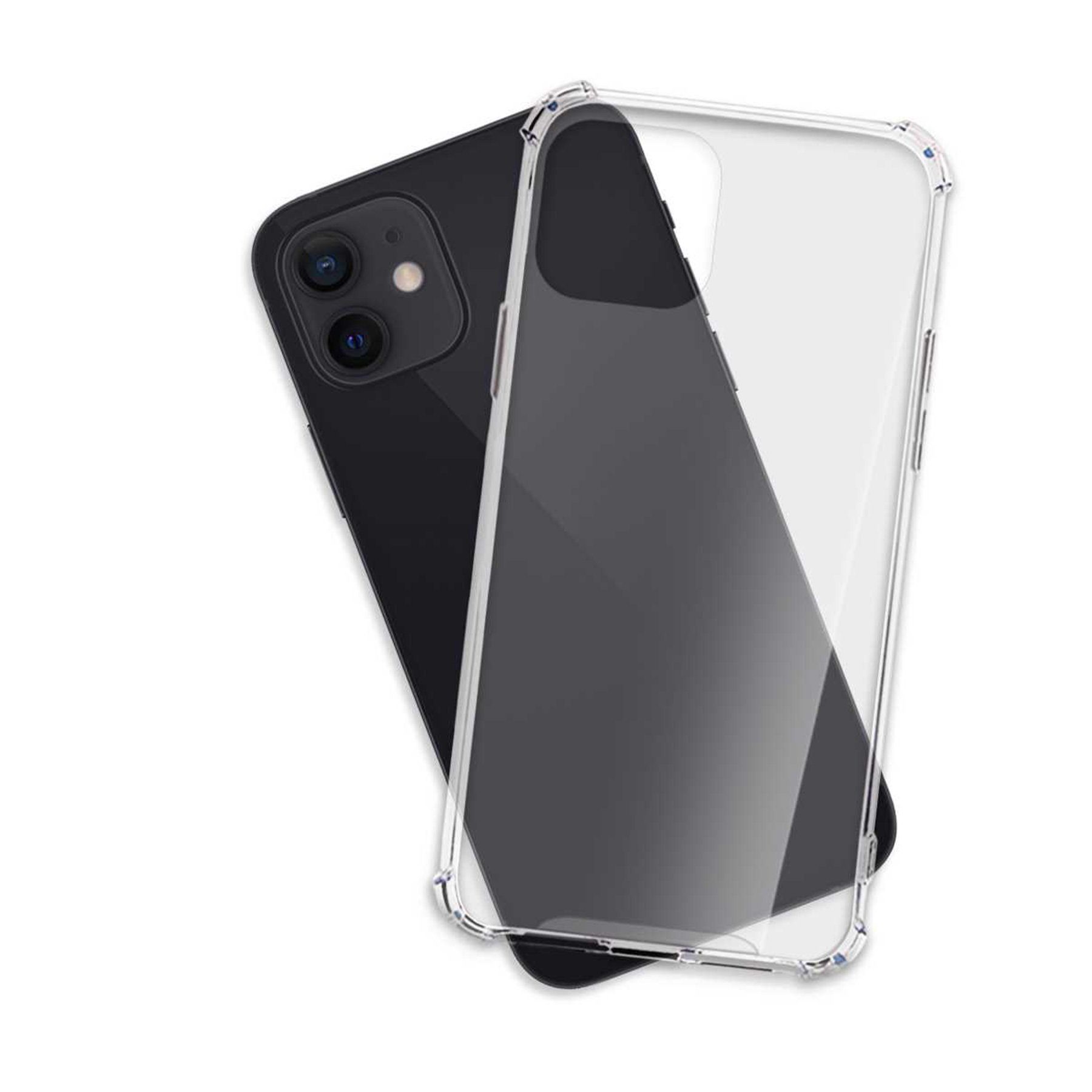 mtb more energy Smartphone-Hülle Clear Armor Case für Apple iPhone 12, 12 Pro, Transparente TPU Schutzhülle Case Backcover mit Anti-Shock Verstärkung
