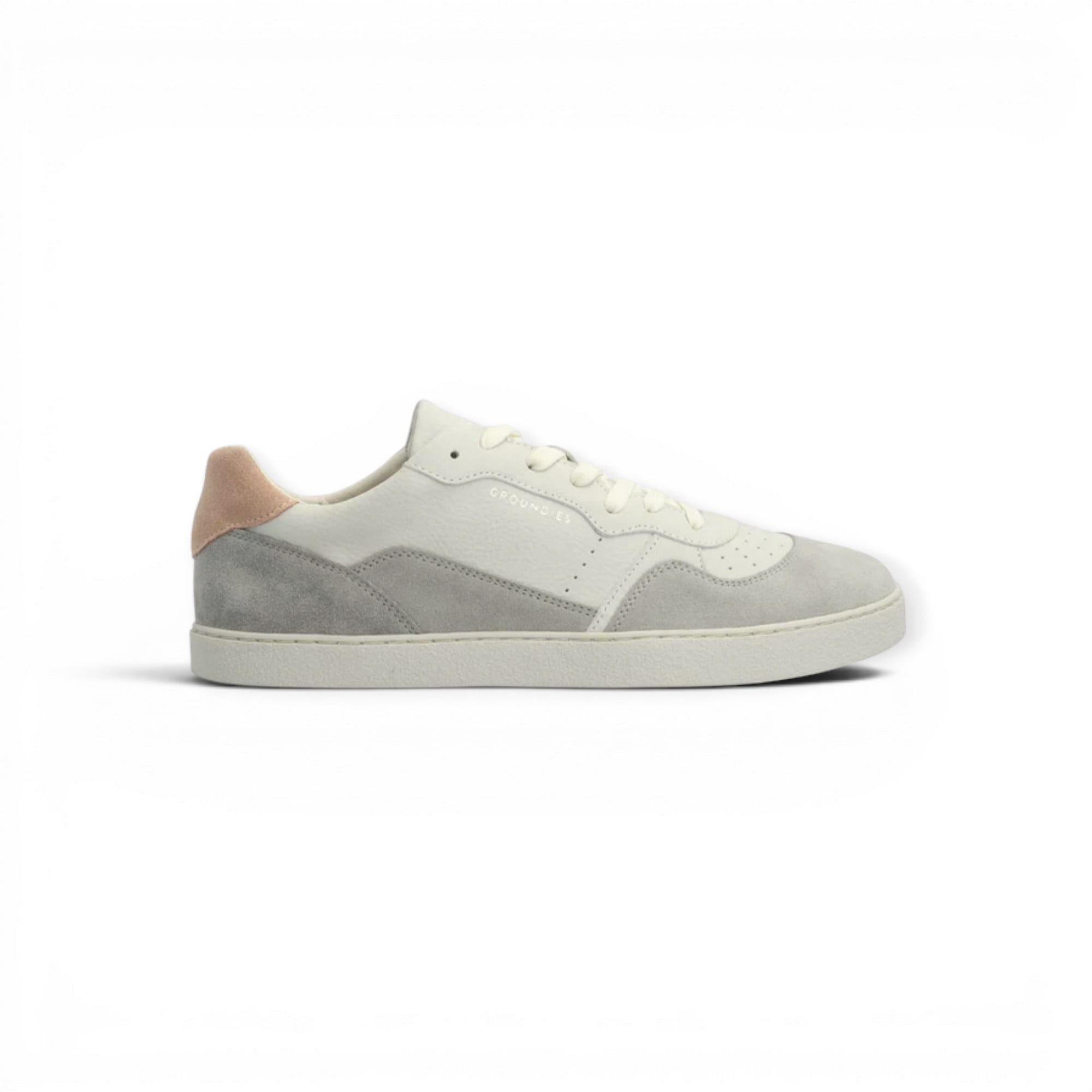 GROUNDIES Barfussschuhe Nova GS1 (Zero Drop, Veloursleder) grau/pink Damen Sneaker