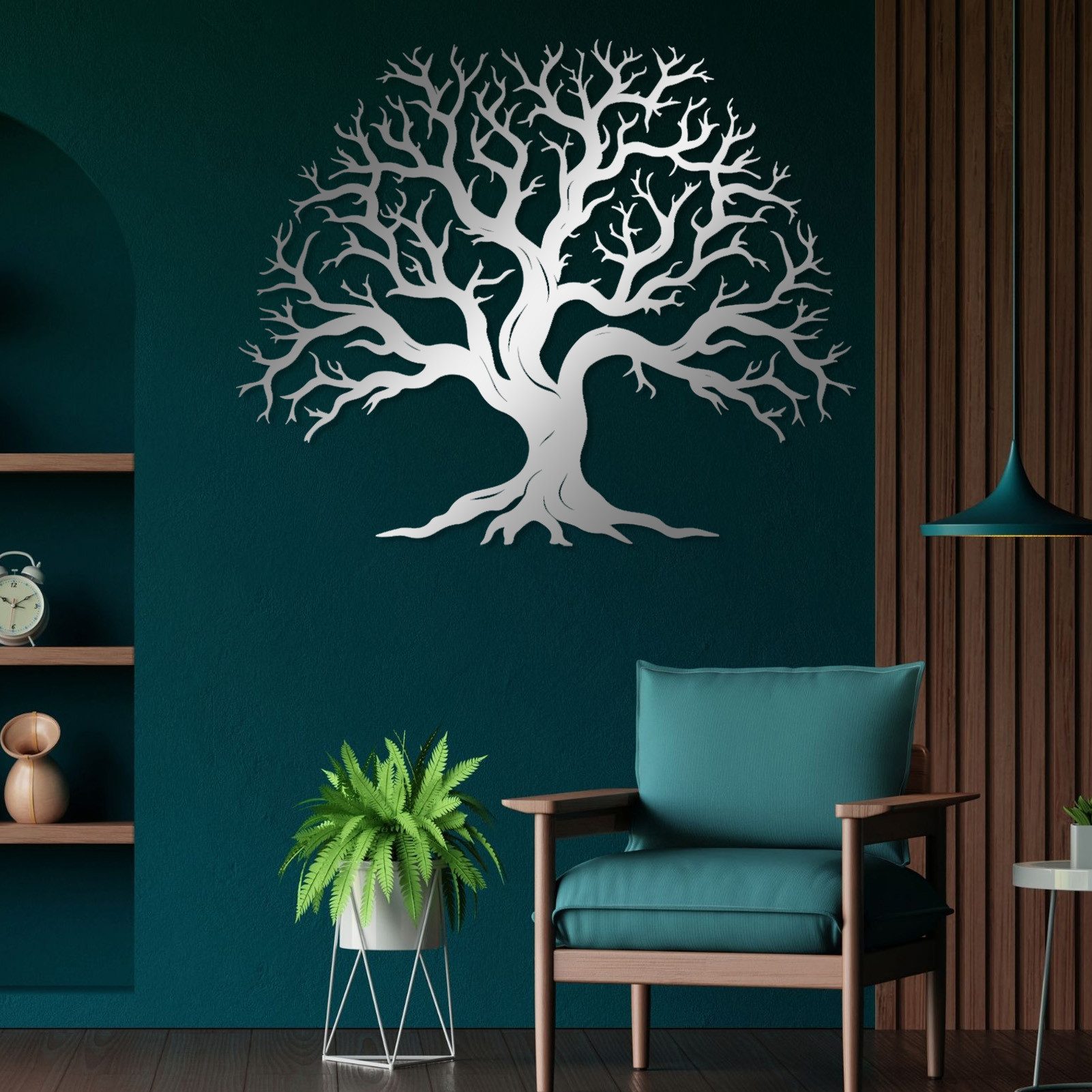 Jumpeak Wanddekoobjekt Großer Baum Metall Wanddekoration, abstrakte Äste, n günstig online kaufen