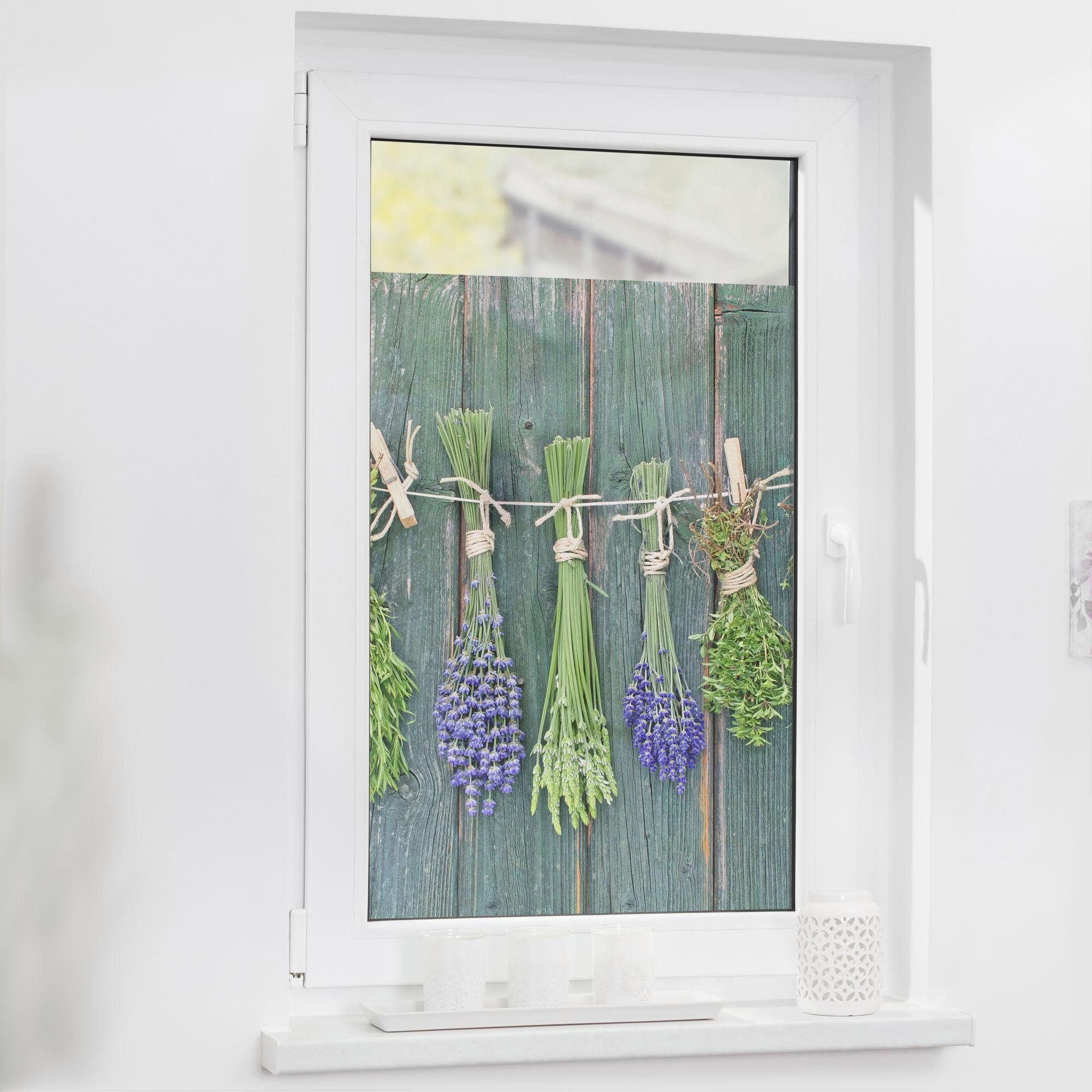 LICHTBLICK ORIGINAL Fensterfolie Kräuter, blickdicht, strukturiert, selbstk günstig online kaufen