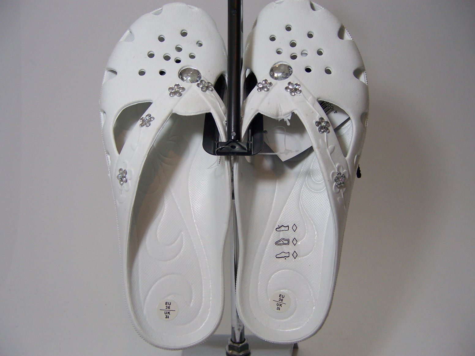 Fashy fashy Da.Clogs weiß mit Zirkonia Badepantolette