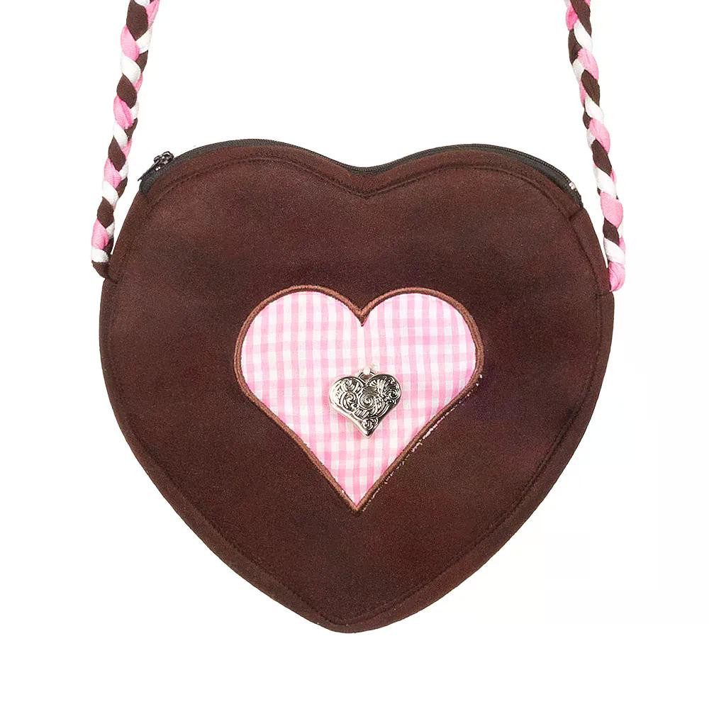 Boland Trachten-Kostüm Umhängetasche Bierfest Herz Oktoberfest Trachtentasche 23 x 23 cm, Perfekt zum Dirndl oder Trachten-Outfit