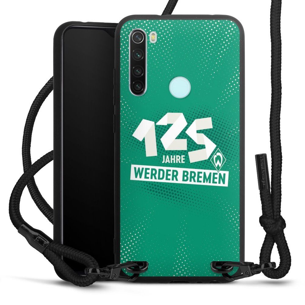 DeinDesign Handyhülle 125 Jahre Werder Bremen Offizielles Lizenzprodukt, Xiaomi Redmi Note 8 Premium Handykette Hülle mit Band Cover mit Kette