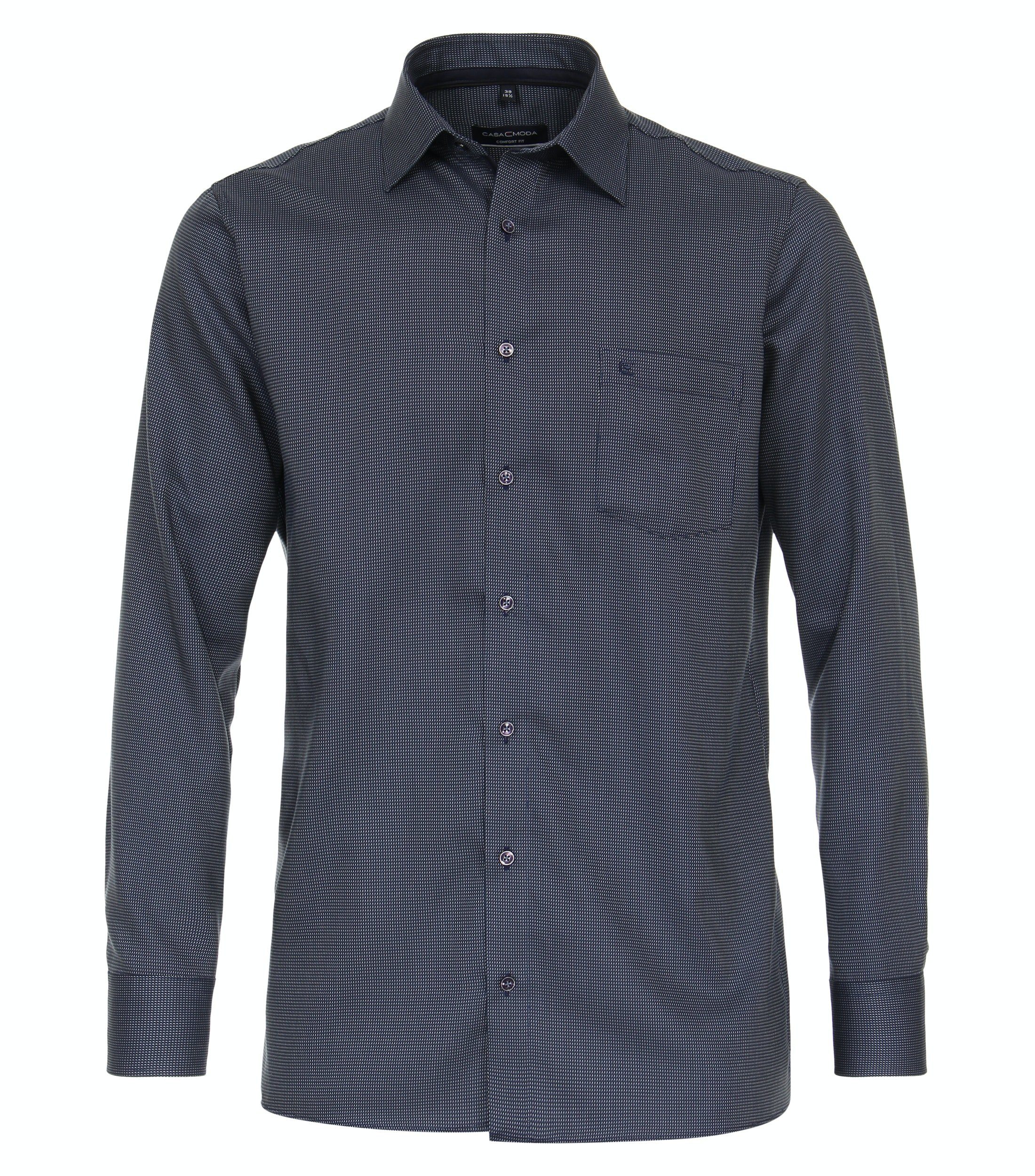 - CASAMODA - - Mittelblau Langarm Comfort Einfarbig Businesshemd dunkles Businesshemd - Fit Dunkelblau