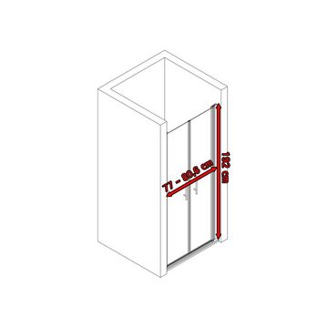 Schulte Dusch-Pendeltür in Nische, Alexa Style 2.0, 80x192 cm, 5 mm Sicherheitsglas inkl. fixil-Glassiegel, Heb-Senk-Mechanismus, Nischentür für Duschkabine