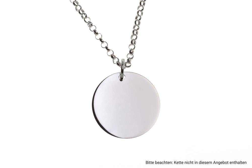 Silberkettenstore Kettenanhänger Gravuranhänger, rund - Gr. L - 925 Silber – Bild 2 von 3